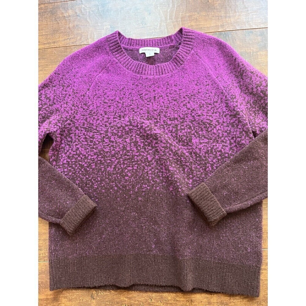 Athleta Womens Purple Ombré Jacquard Crew Neck Sweater Size Small